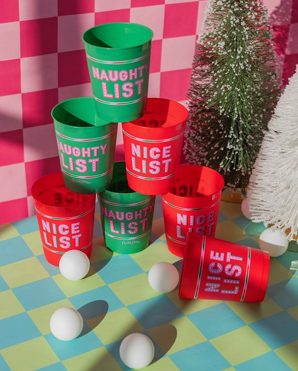 Naughty Vs. Nice Holiday Party Pong Set