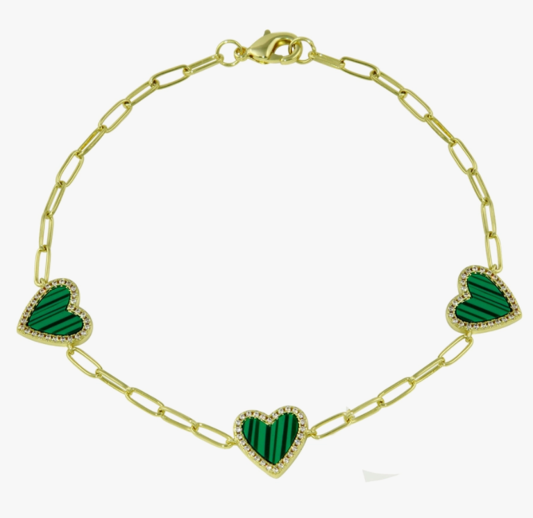 Paperclip Heart Stone Bracelet