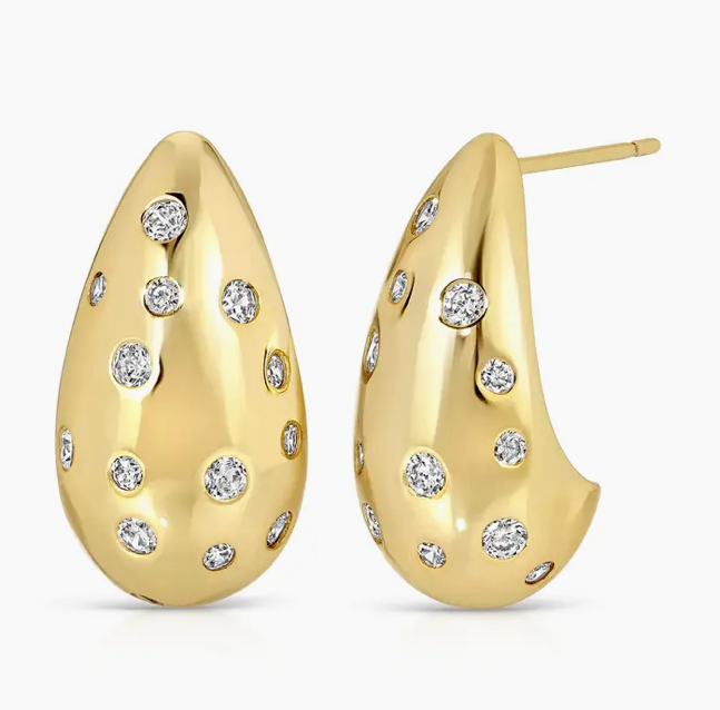 ■TATIANA■ Water Drop Earrings EC3073 5004627647 Tatiana Textured Metal Square Drop Earrings – watereverysunday