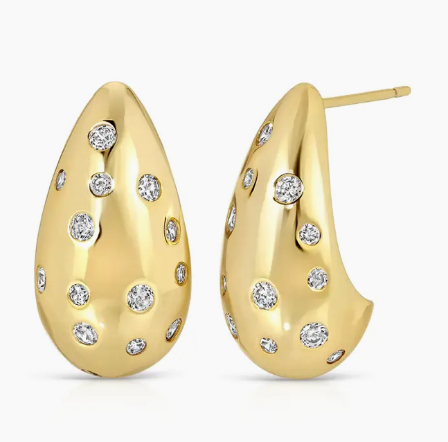 Flat Cluster Teardrop Water Drop Earrings | The Cabana South